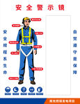 工人安全警示标识示意图