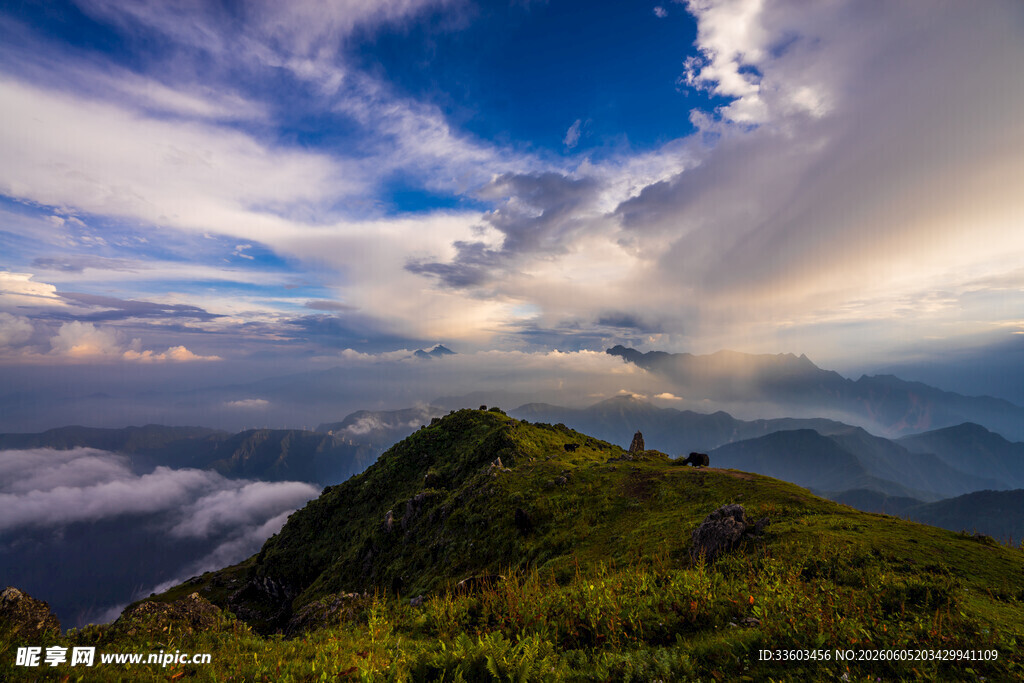 山巅云海美景