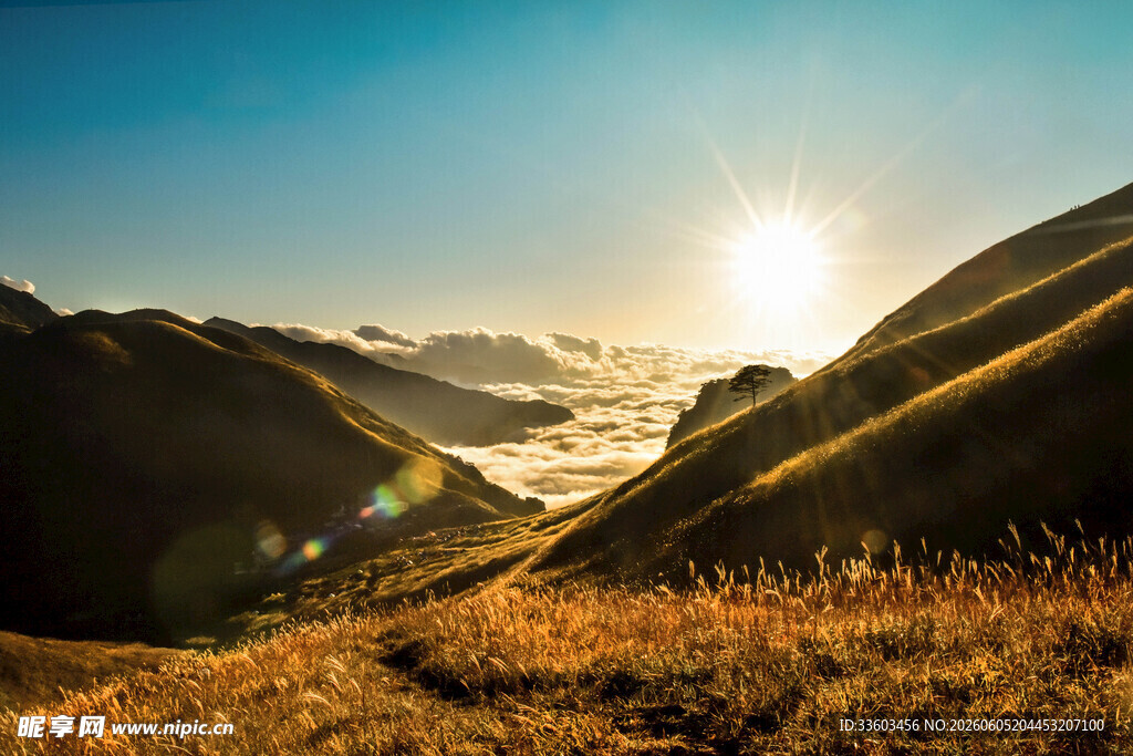 山间日出美景