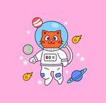 太空猫咪插画