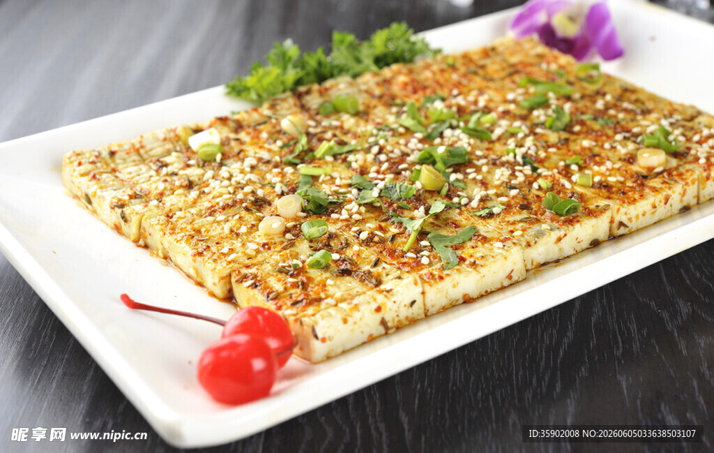 美味芝麻葱花豆腐