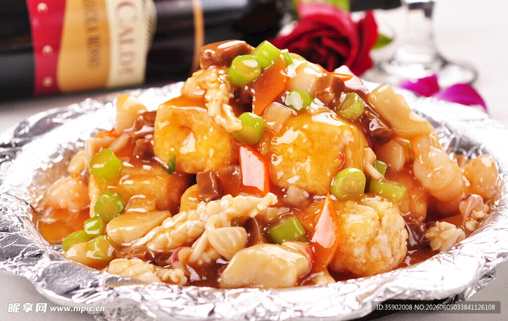 美味虾仁豆腐图片