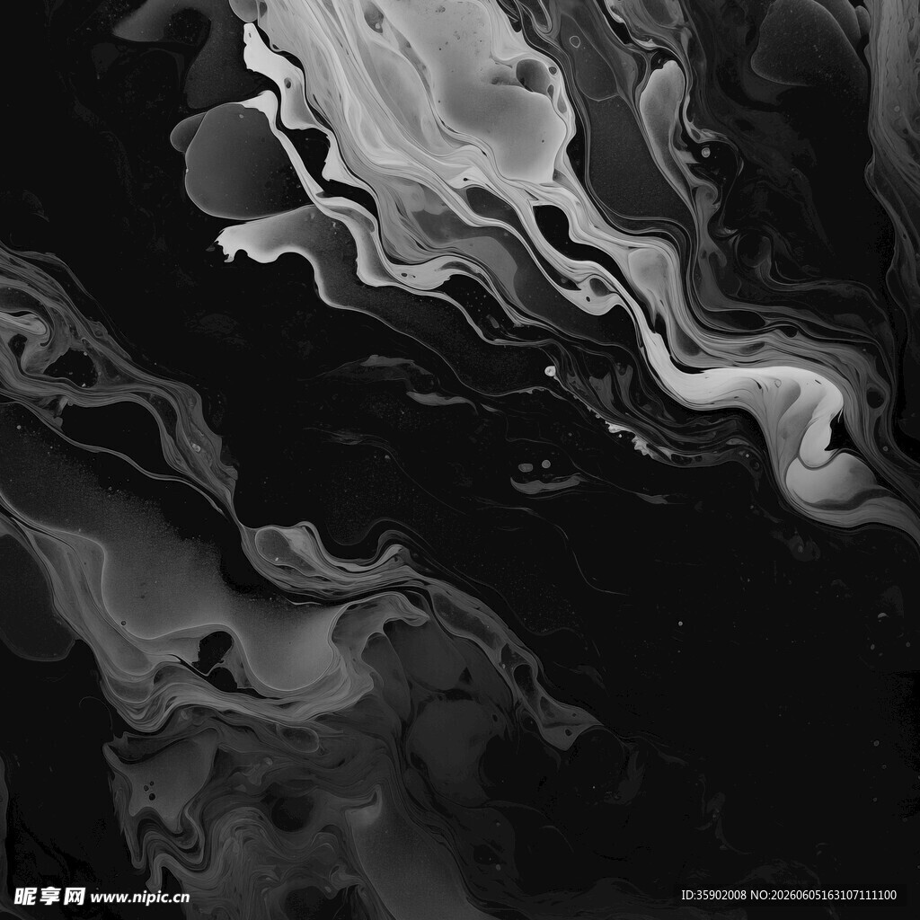 水墨抽象烟雾艺术画面