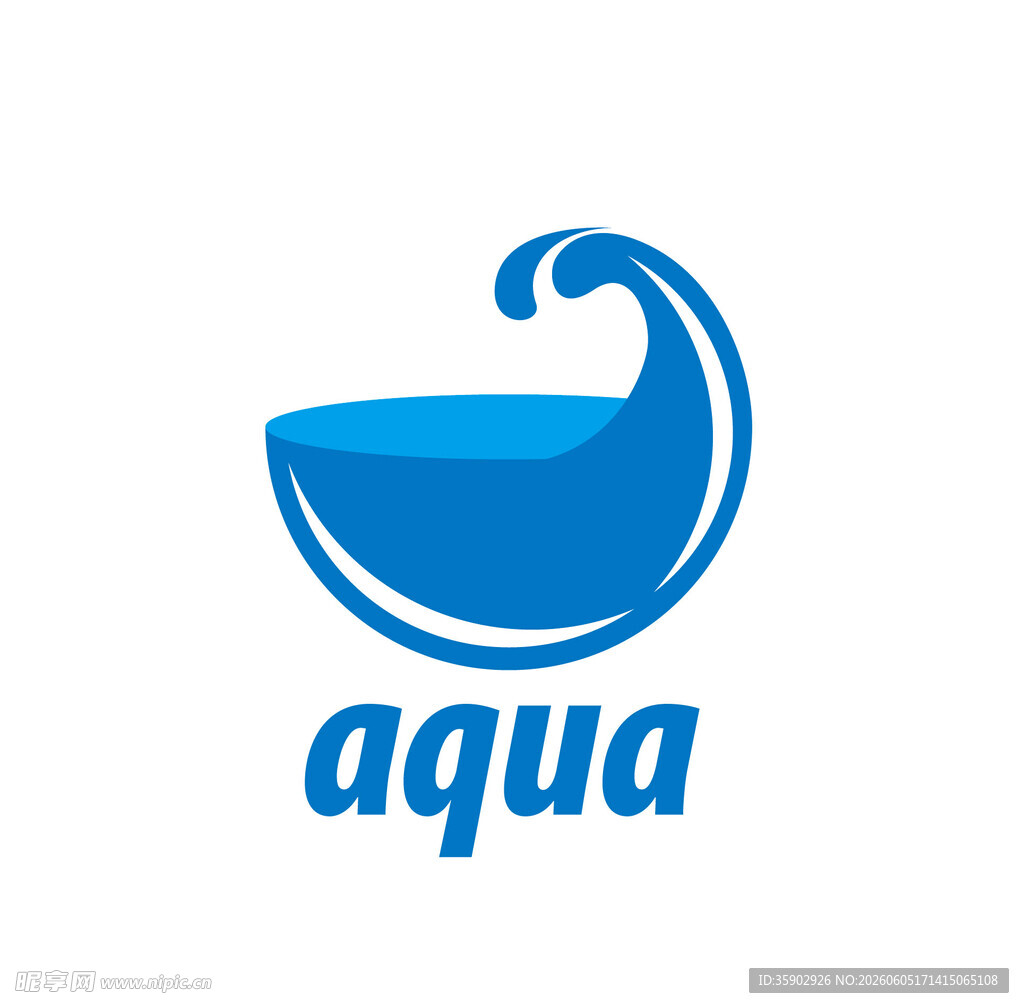 蓝色水波aqua标志