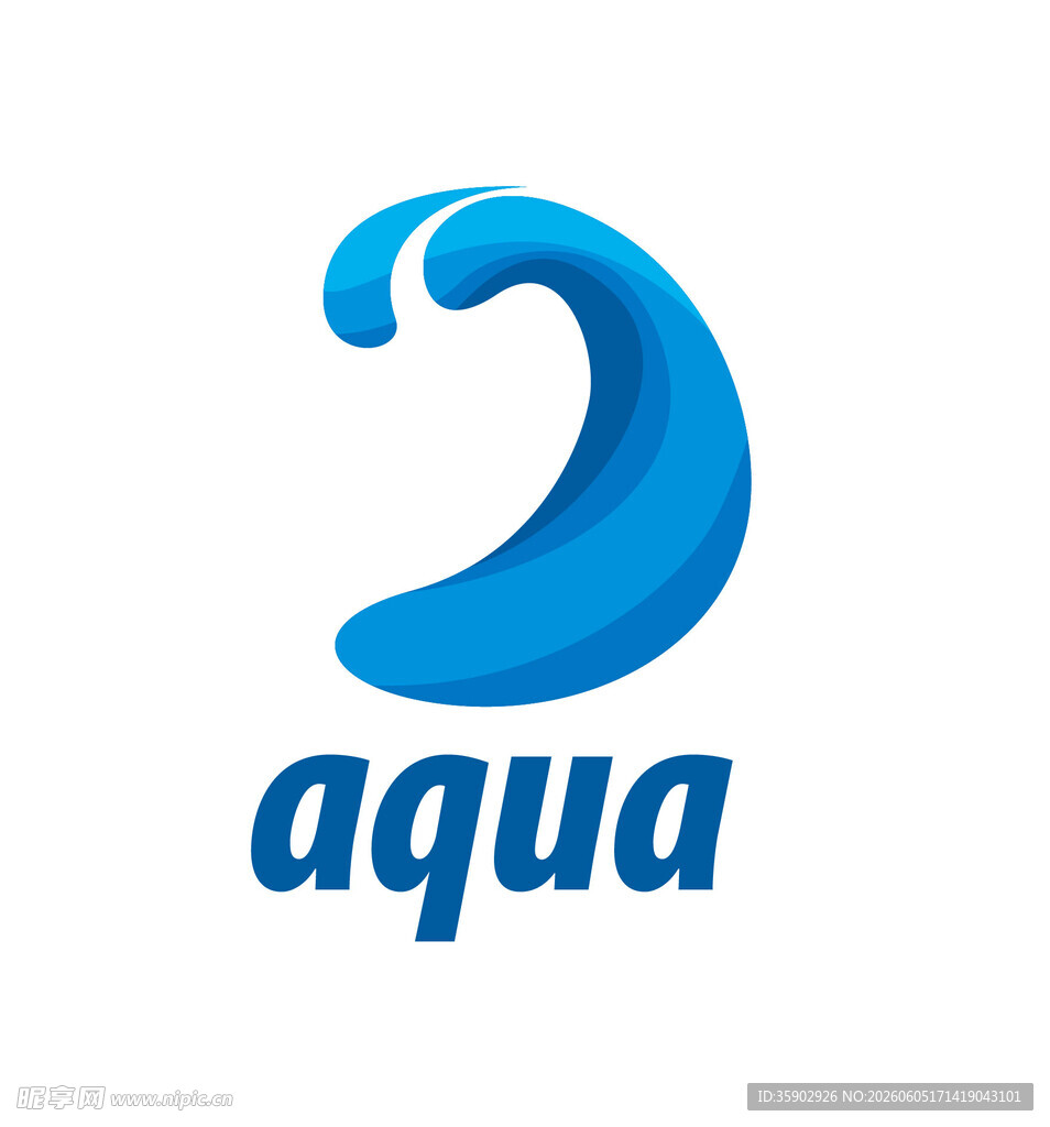 蓝色水波aqua标志