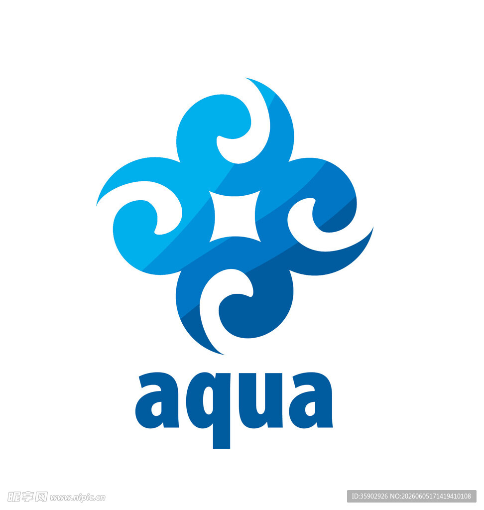 aqua蓝色旋涡标志