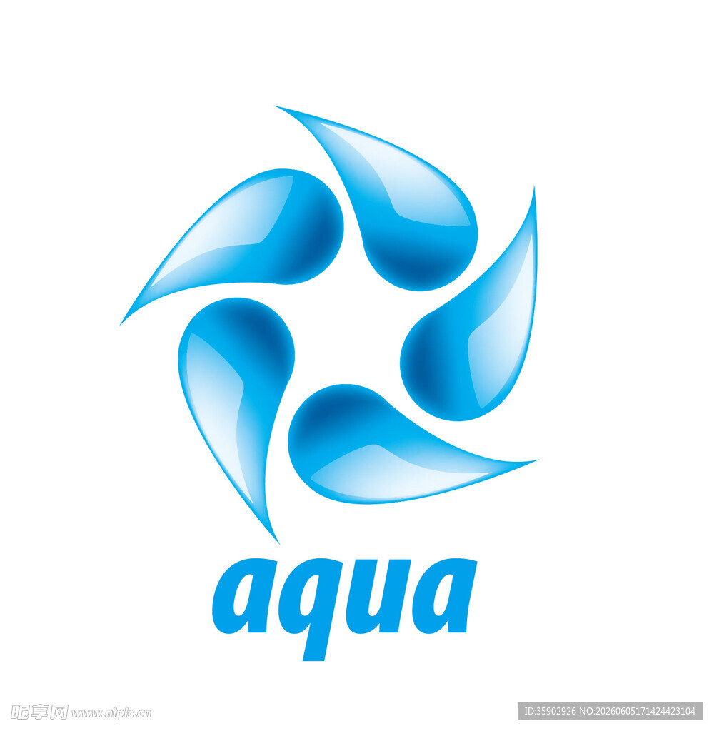 蓝色水滴风格aqua标志