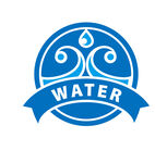 蓝色水滴水主题标志设计