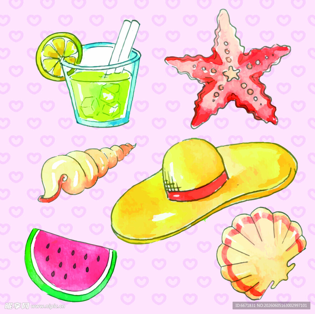 夏日海滩度假元素集合