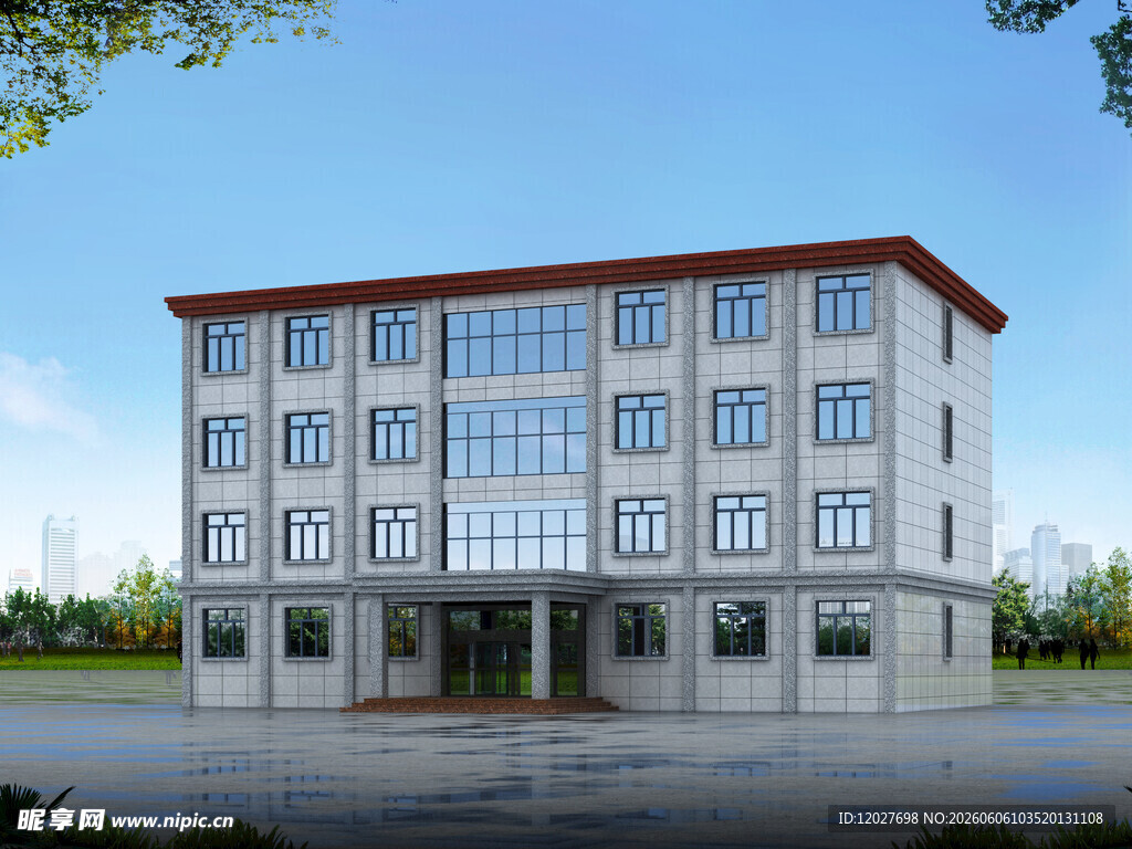 多层办公楼建筑效果图