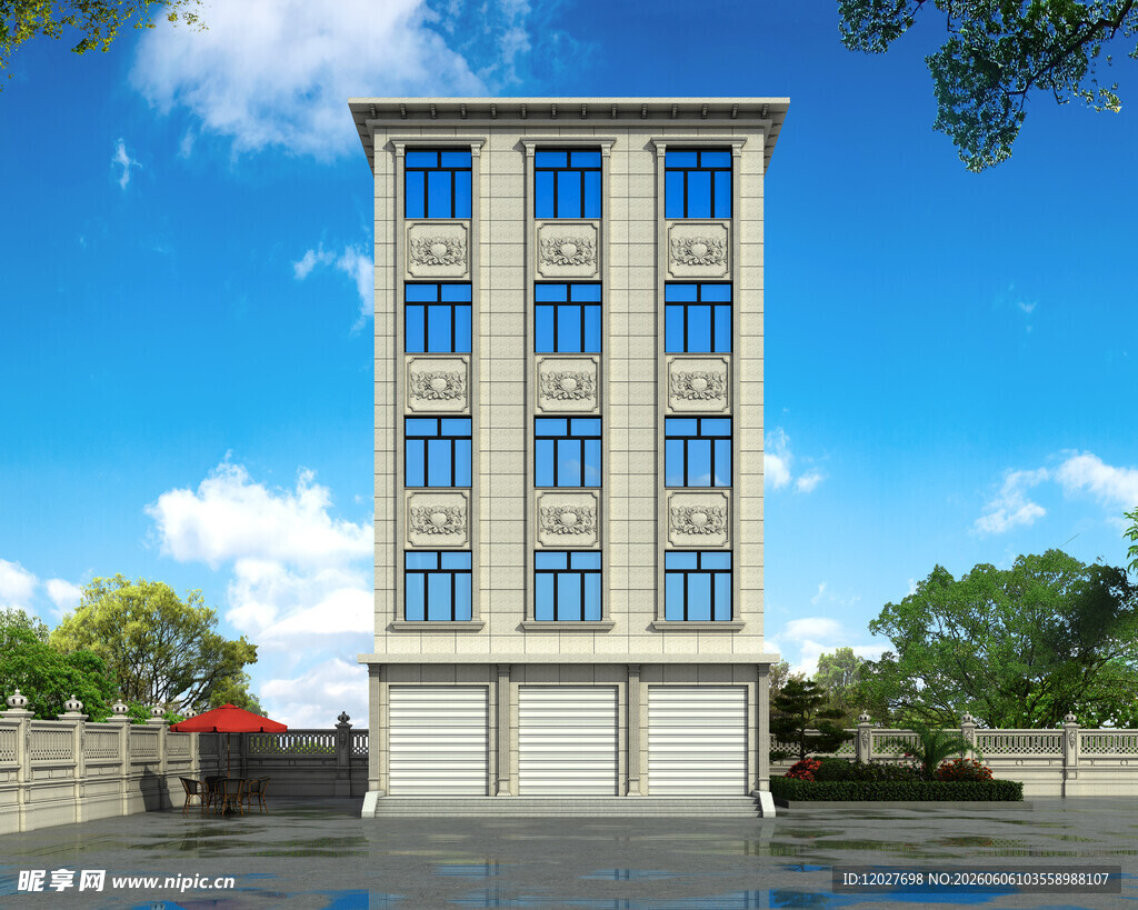现代多层住宅建筑外观