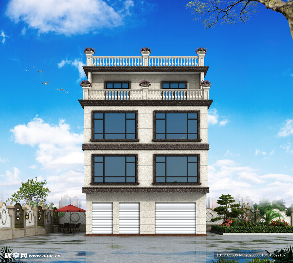 三层现代风自建别墅外观