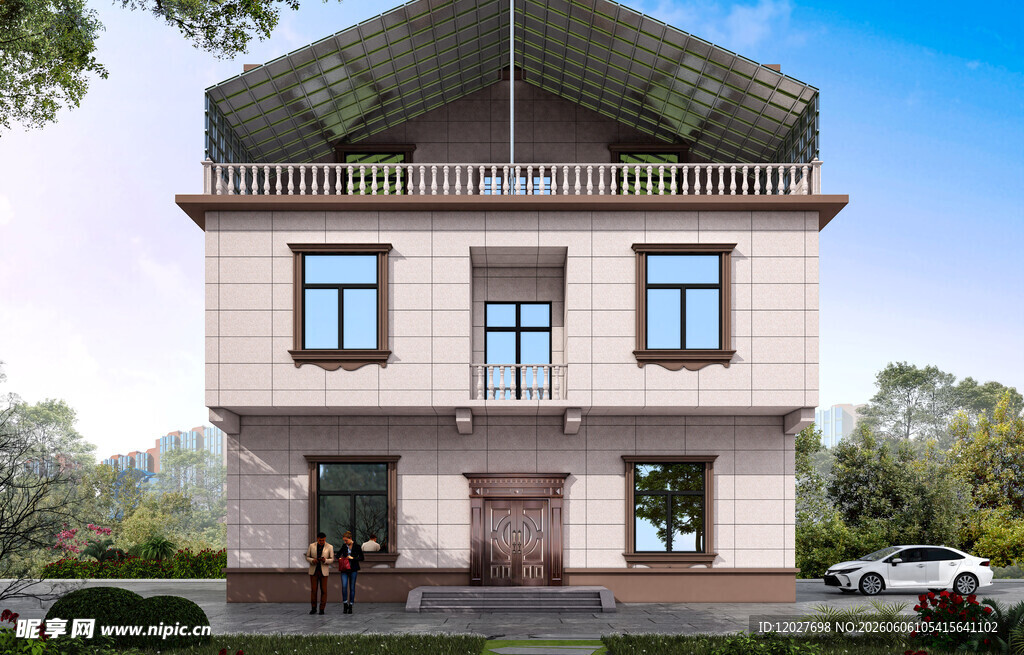 现代简欧风格两层别墅住宅别外观