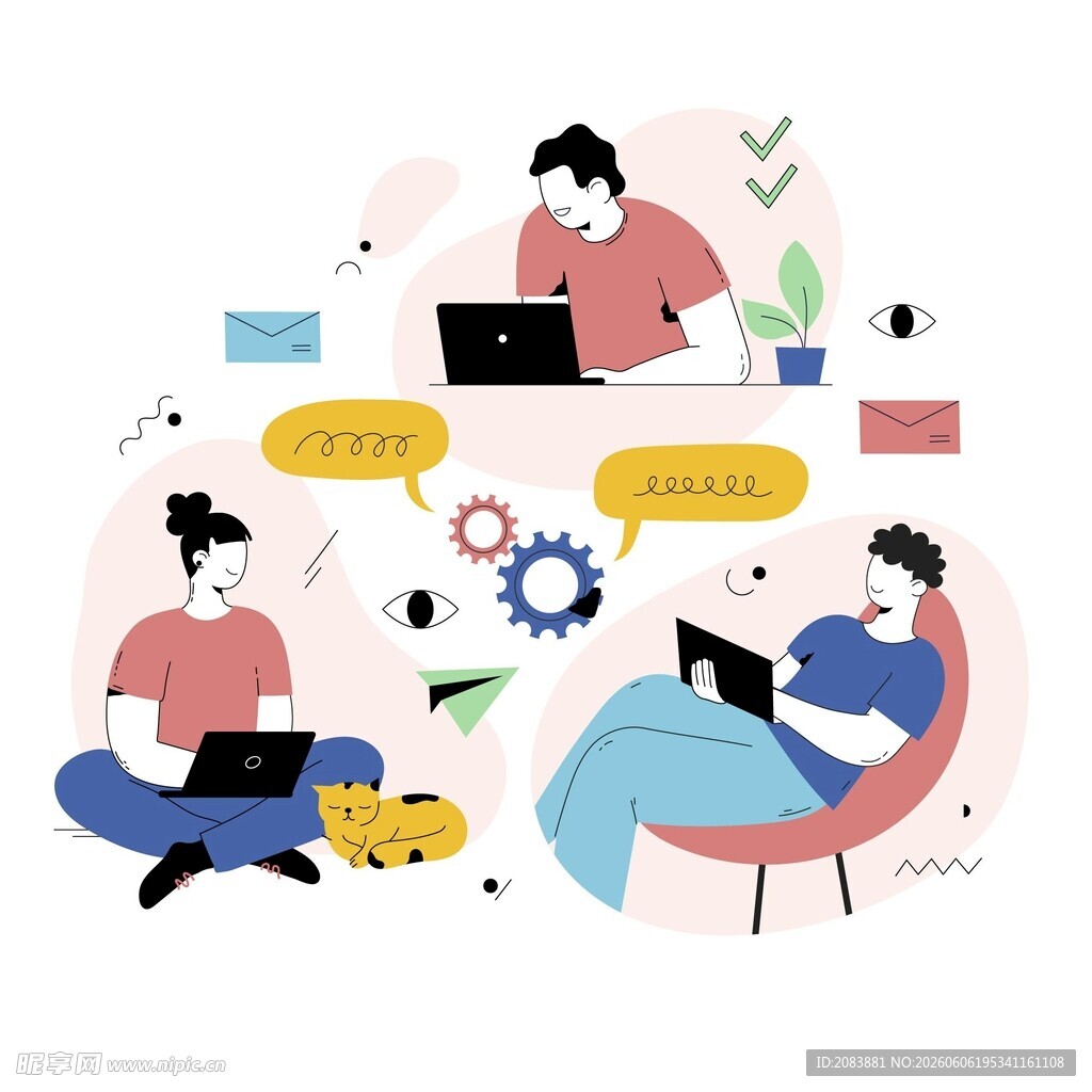 团队协作交流场景图