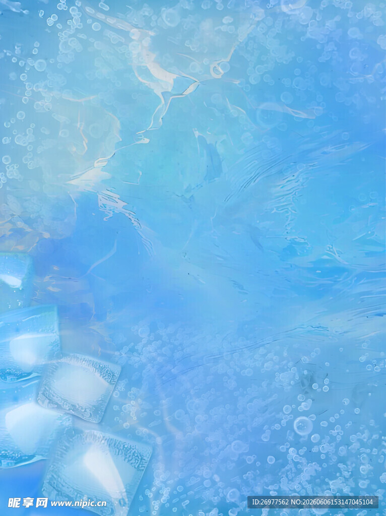 梦幻蓝色水底背景 