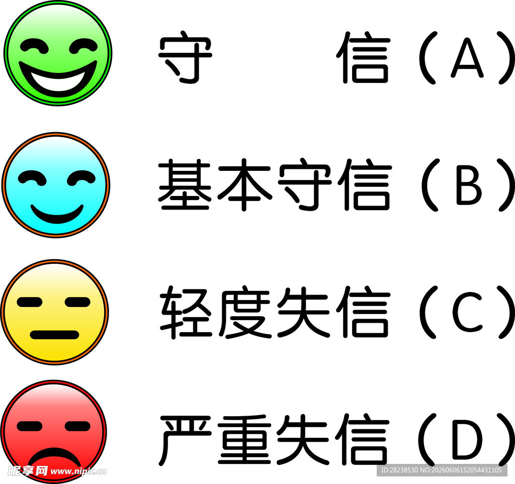 安全守信4个笑脸