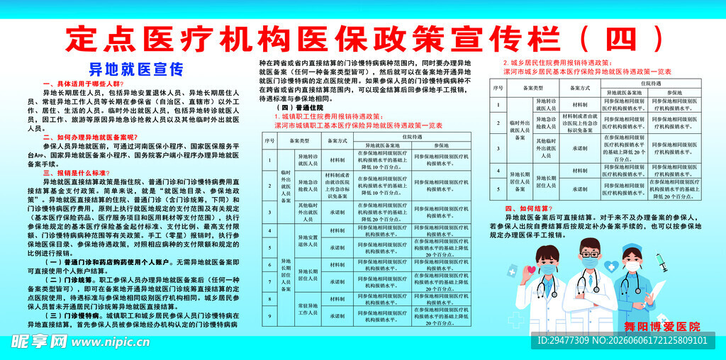 定点医疗机构政策宣传栏