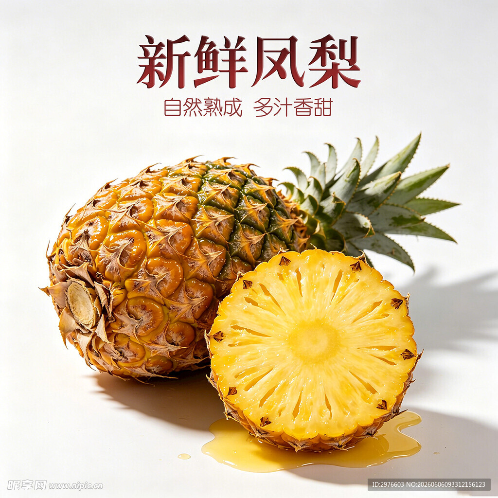 新鲜凤梨果肉饱满色泽佳