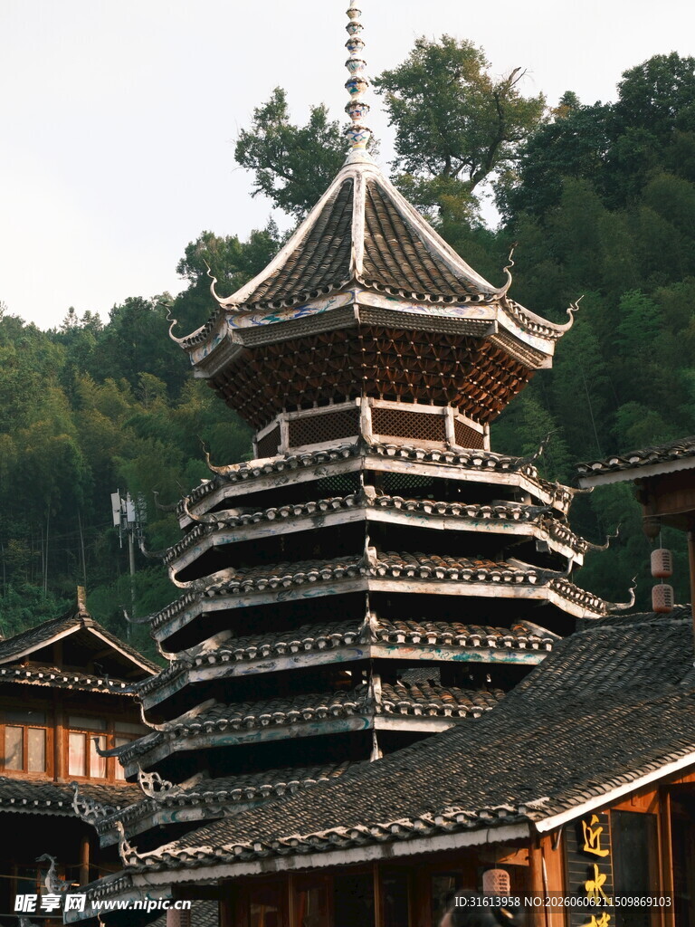 侗族塔式建筑 古朴典雅