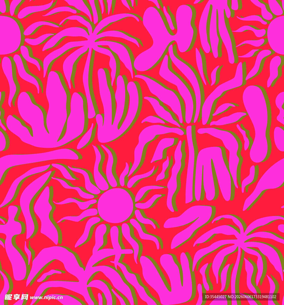 粉色花卉图案背景纹理