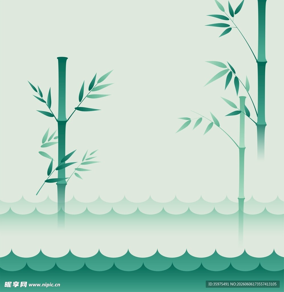 青竹水纹背景