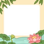 荷花边框背景