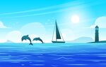 海洋风景插画