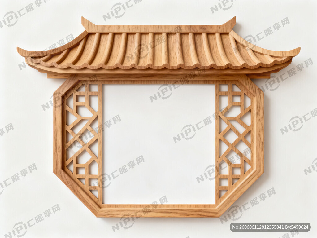 八角屋檐镂空相框平面图