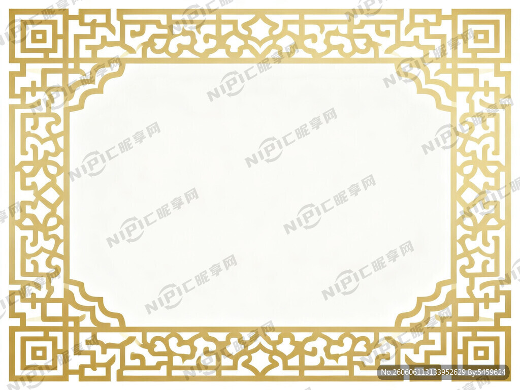 仿古镂空相框平面矢量图