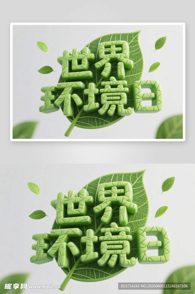世界环境日立体字设计