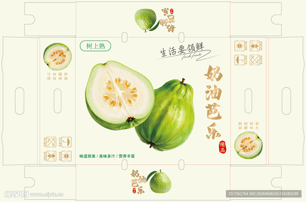 青皮番石榴水果包装飞机盒