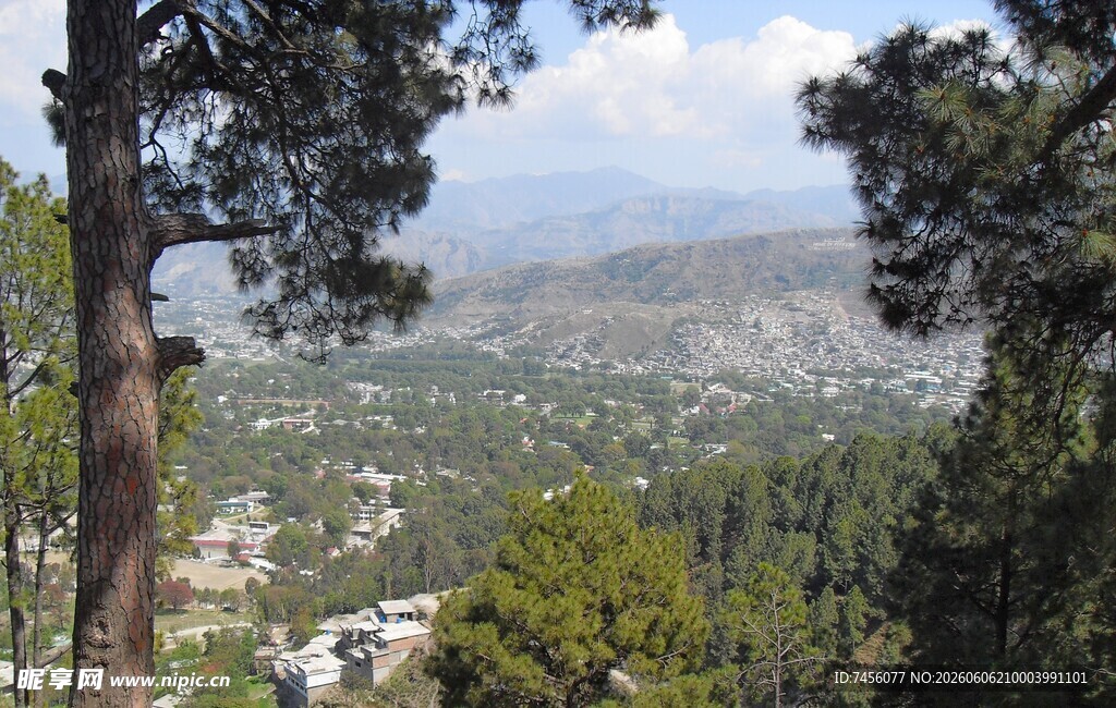 山林景致远眺青山