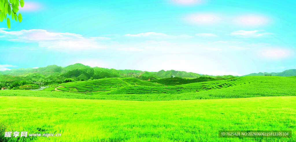 蓝天白云草地