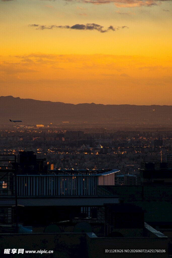 城市黄昏美景