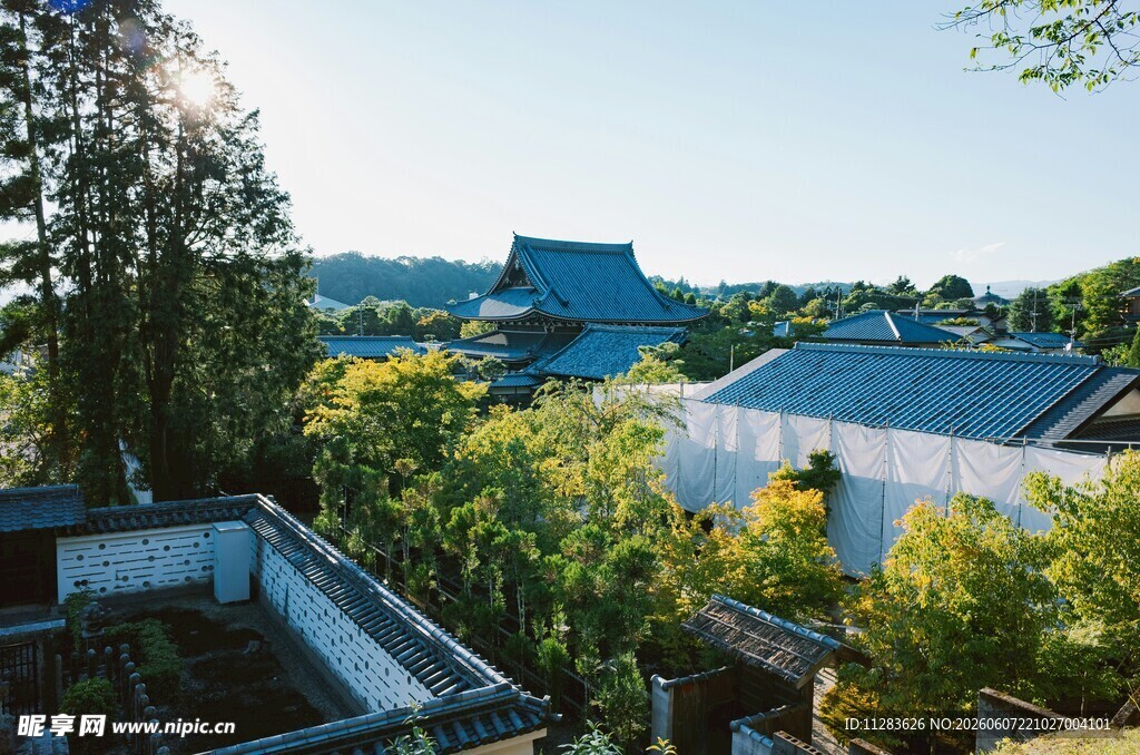 中式古建掩映