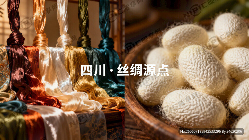 画面呈现出丝绸的美