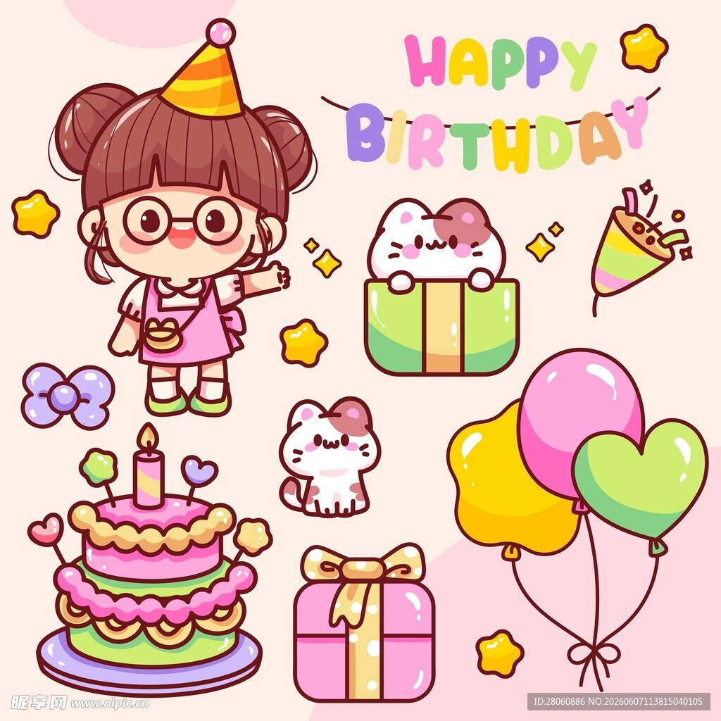 生日卡通素材