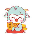 可爱小羊抱福袋贺新春