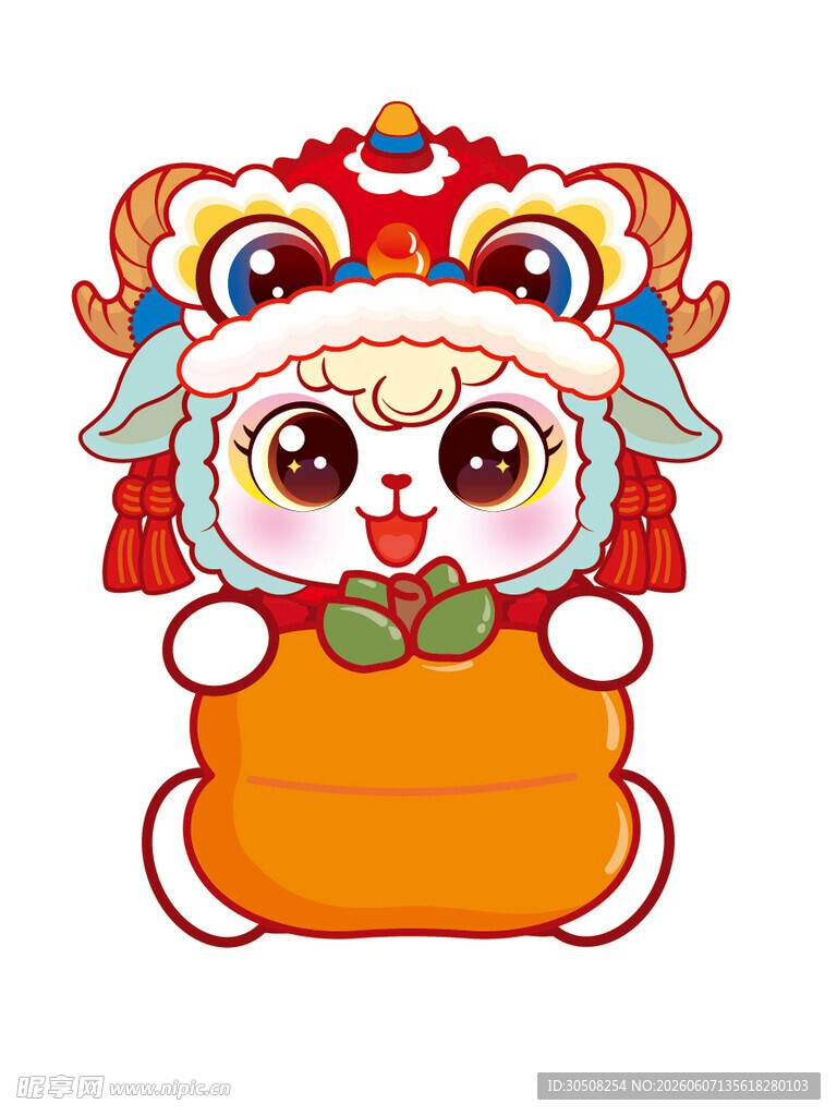 萌态羊舞狮宝宝形象
