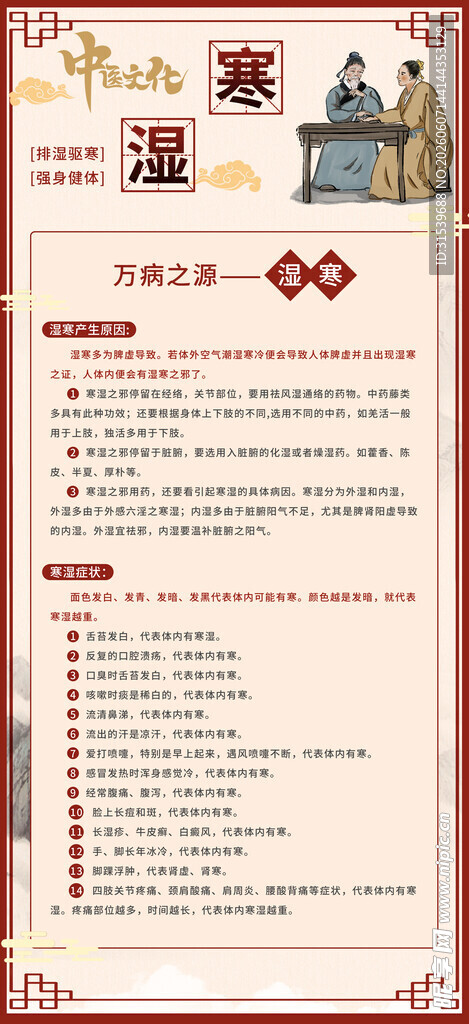 中医文化中医寒湿科普海报