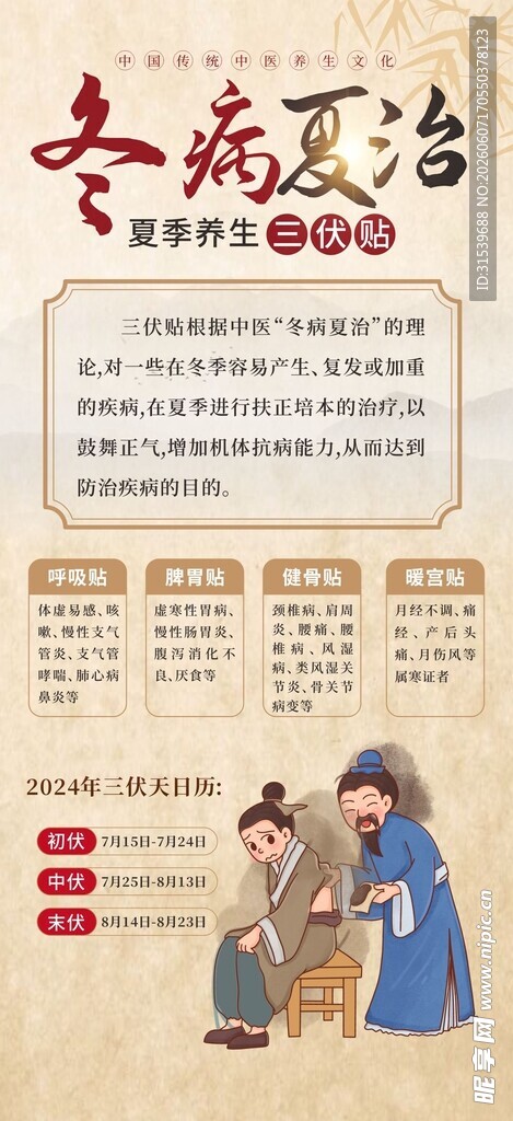 中医三伏贴三伏灸海报