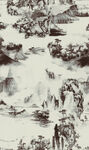 水墨山水国画  扎染