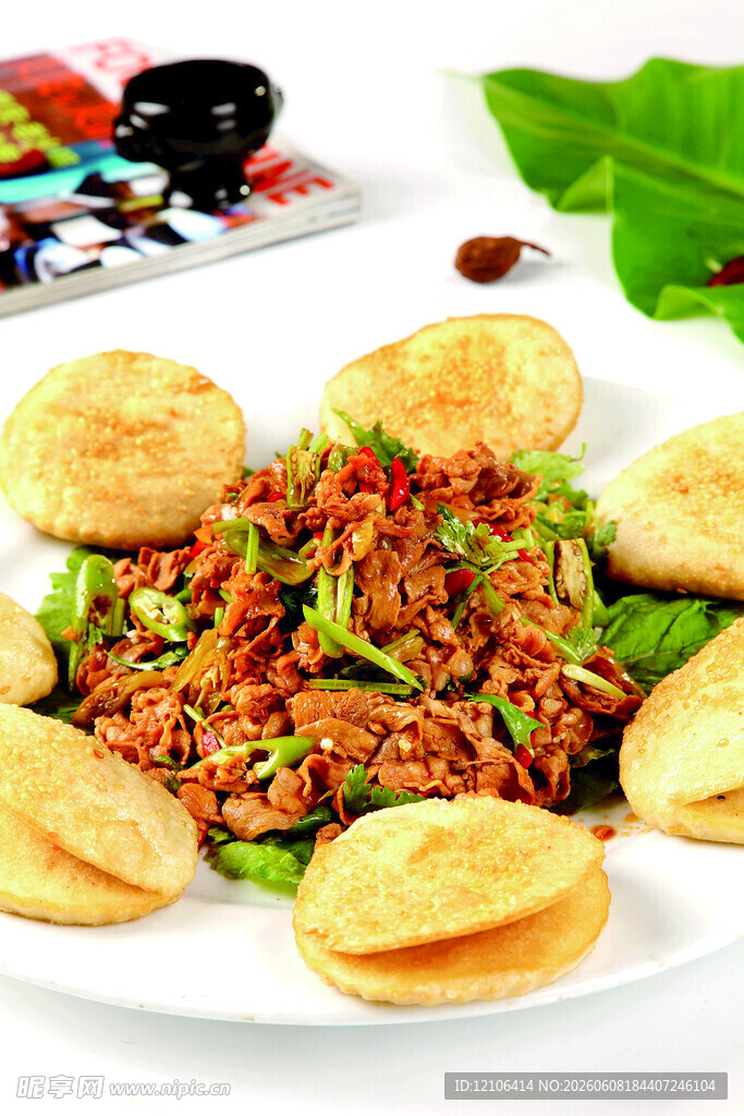 肉末夹饼美食诱人呈现