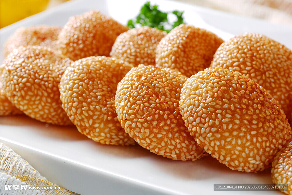 芝麻球美食展示