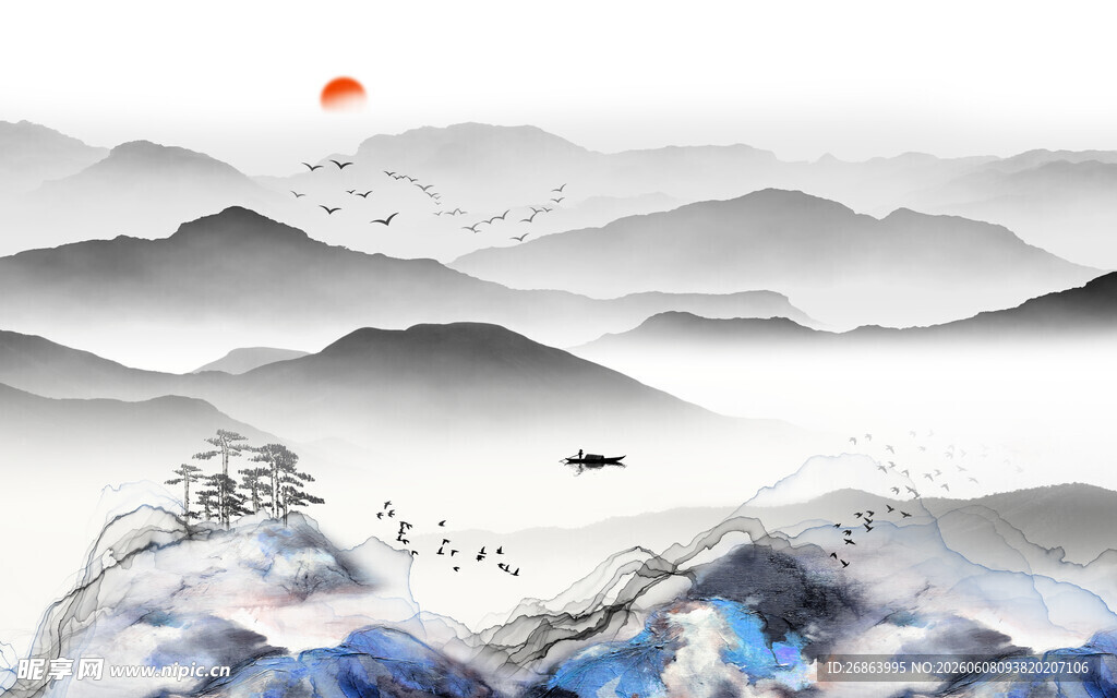 水墨山水意境图