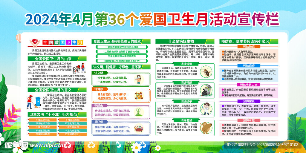 卫生月展板