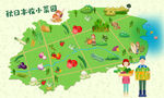 儿童卡通风格的区域地图