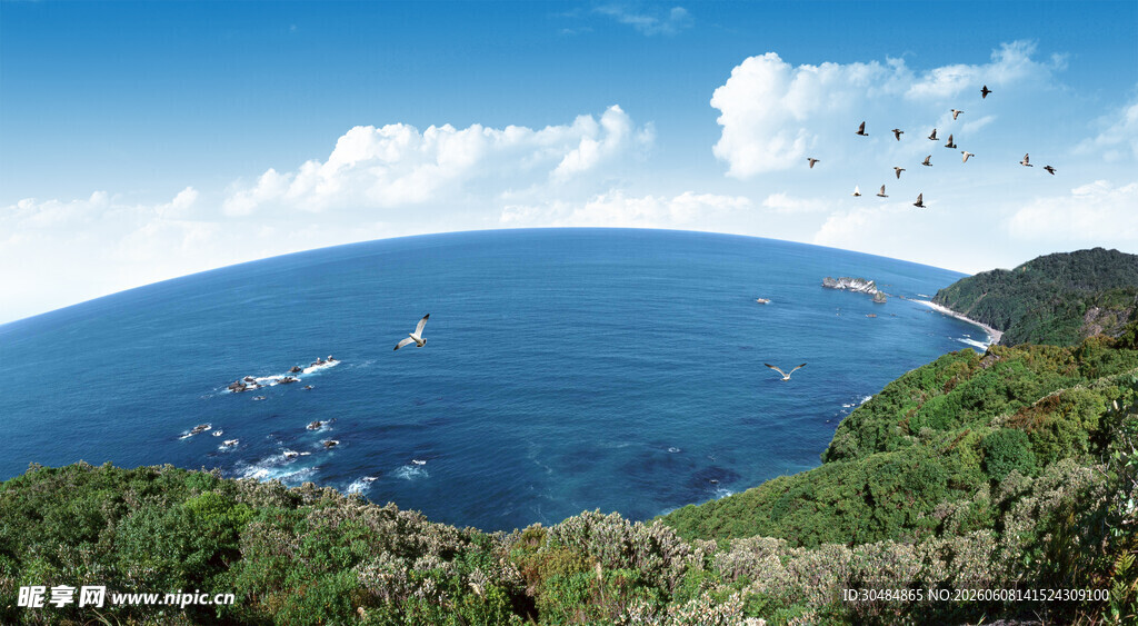 俯瞰碧海青山美丽景致