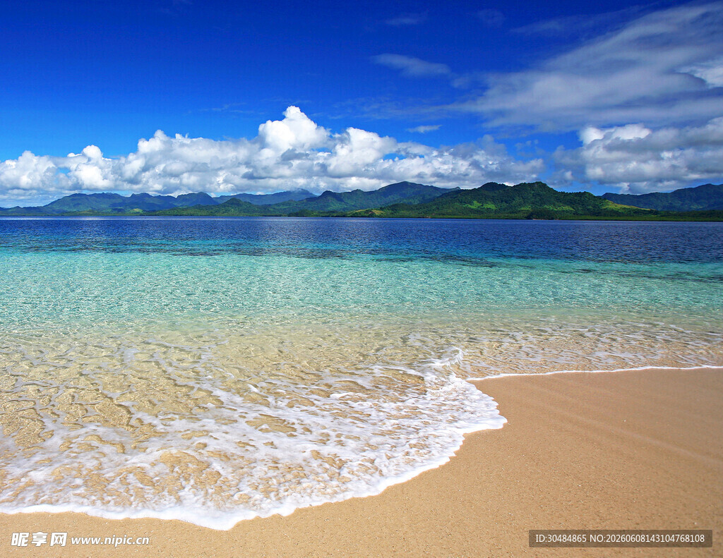 美丽海滨沙滩海景风光