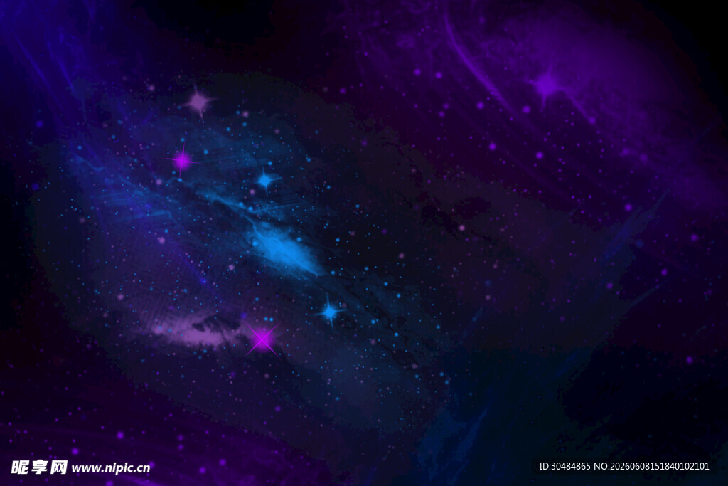 梦幻紫色星空宇宙图景